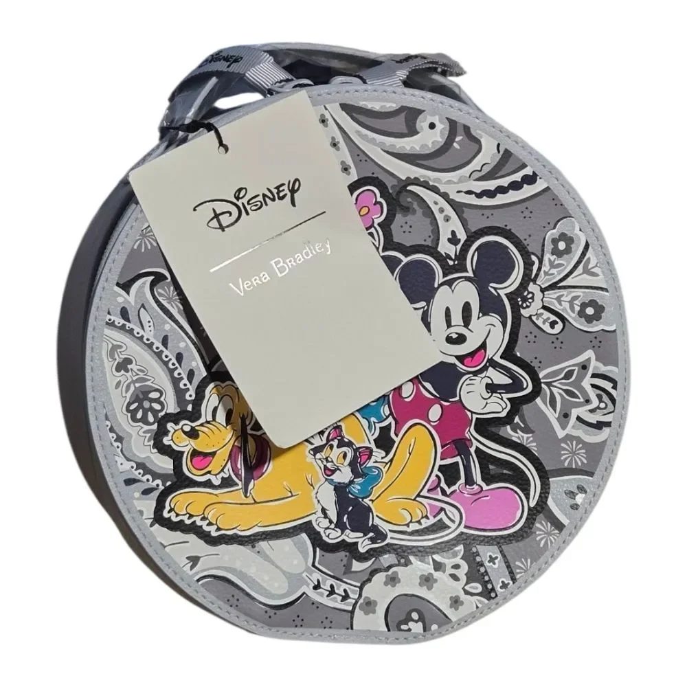 Vera Bradley Whimsy Cosmetic Mickey Mouse Piccadilly Paisley Bag NWT Disney Gray